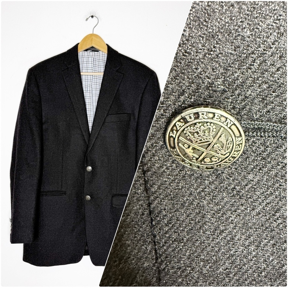 Lauren Ralph Lauren 100% Wool Blazer Sport Coat Men’s 40R Dark Gray